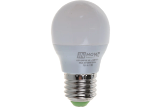 Светодиодная лампа IN HOME LED-ШАР-VC 4Вт E27 6500К 360Лм 4690612030616