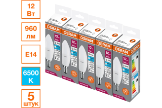 Светодиодная лампа Osram LED Value свеча 12 Вт E14, 6500 К, 4099854308727