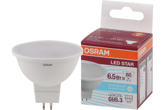 Светодиодная лампа Osram LSMR1660110 MR16 6.5 Вт GU5.3 500 лм 6500 К 4058075480612