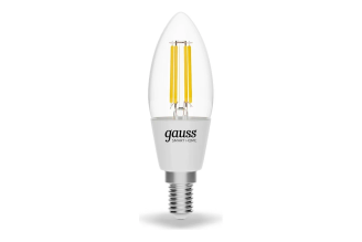 Умная Wi-Fi филаментная лампочка Gauss Smart Light DIM E14 C35 4,5 Вт 1230112