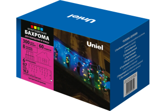 Светодиодная гирлянда-бахрома Uniel ULD-B6007-300/DTA MULTI IP44 UL-00008556