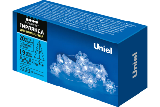 Светодиодная гирлянда Uniel Snowflakes Mini UL-00008620, 1.9 м, белая