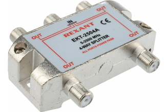 Делитель ТВ REXANT Спутник x4 под F-разъем 5-2500 МГц 05-6203