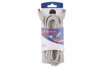 Кабель USB-A - USB-B REXANT 2,4 А 3 м ПВХ серый 06-3151