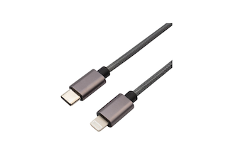Кабель REXANT USB Type-C - Lightning, Power Delivery, 1 м, для iPhone, графит нейлоновая оплетка 18-7054