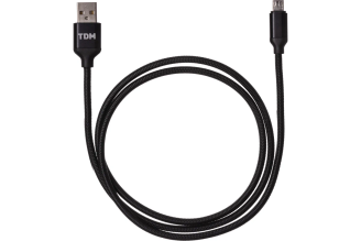 Дата-кабель TDM ELECTRIC ДК 7, USB - micro USB, 1 м, тканевая оплетка, черный, SQ1810-0307