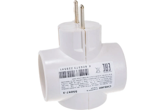 Электрический разветвитель, 3 гнезда, 6А/220В СИБИН 55097-3