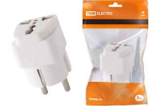Универсальный адаптер TDM ELECTRIC с заземлением 16 А 250 В SQ1806-0024