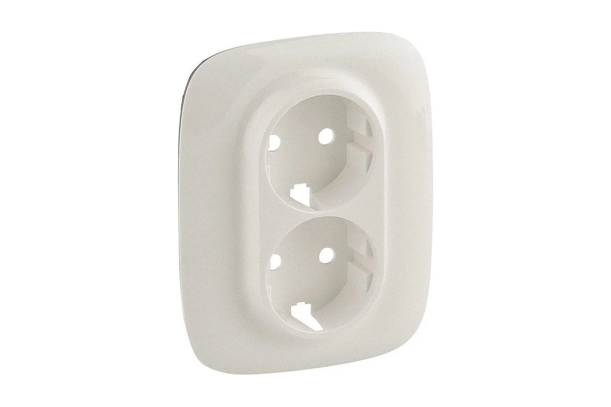 Лицевая панель для двойной силовой розетки Legrand Valena ALLURE 2x2К+З, жемчуг 754959