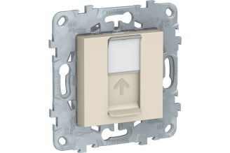 Лицевая панель RJ45 Systeme Electric Unica New Keystone/Systimax бежевая NU546144