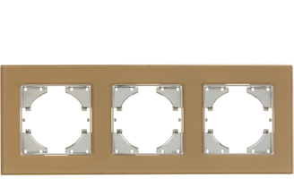 Рамка GUSI ELECTRIC 3-местная, стекло, цвет шампань С1130-032
