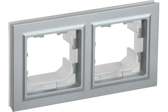 2-местная рамка IEK Brite IP44 алюминий BR-M22-44-K47