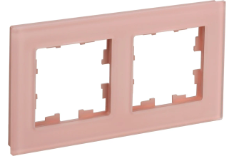 2-местная рамка IEK Brite BR-M22-G-31-K96, стекло, персиковый