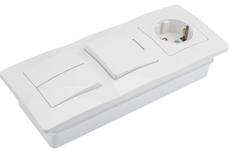 Внутренний блок Systeme Electric Blanca розетка с заземлением 16А, 250В+1-клавишный выключатель+2-клавишный выключатель SE BLNBS101211