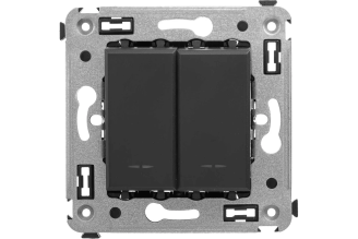 Инвертор двухклавишный в стену DKC Avanti, Черный матовый 4412124