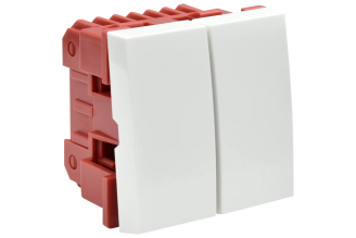 Выключатель проходной IEK ВК4-22-00-П (переключатель) двухклавишный (на 2 модуля) ПРАЙМЕР белый CKK-40D-PD2-K01