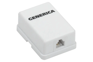 Информационная настенная розетка GENERICA RJ12 кат. 3 UTP 1 порт CS2-3C03U-12-G
