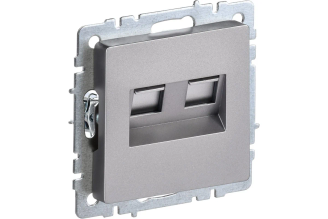 2-гнездовая компьютерная розетка RJ45 IEK Brite BR-K20-2-K46, категория 6, сталь