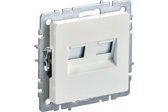 2-гнездовая компьютерная розетка RJ45 IEK Brite BR-K20-2-K36, категория 6, жемчуг