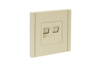 Розетка компьютерная 2-гнездовая IEK FORTEPIANO RJ45 категория 6 ванильная FP-K20-2-K10