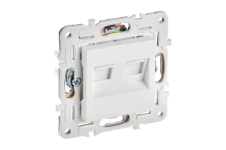 Розетка компьютерная двойная IEK SKANDY RJ45 кат.5E белая SK-K20-1-K01