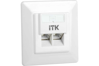 Внутренняя информационная розетка IEK ITK RJ45 Cat.5e FTP 2 порта CS2-1C5EF-2-1
