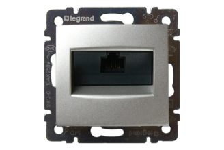 Компьютерная розетка Legrand Valena 770238 RJ45 Cat 5e, алюминий