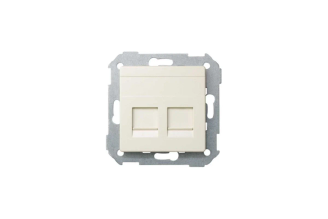 Адаптер Simon S82 RJ45 со шторками на 2 коннектора слоновая кость 82006-31