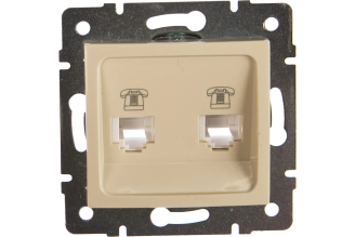 Двойная телефонная розетка Lezard RAIN RJ11 кремовая 703-0388-138
