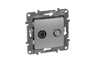 Розетка TV+SAT Legrand Etika 672457 двухкабельная, алюминий