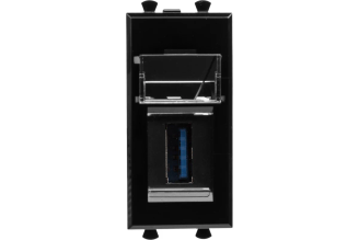 Розетка DKC Avanti USB 3.0 тип A+A, черный квадрат 4402301