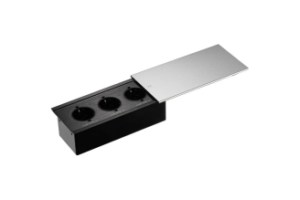 Выдвижная встраиваемая розетка Mebax JX Slide Top 3 секции 200x100x63 мм 00-00002886