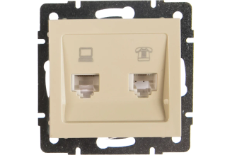 Комбинированная розетка Lezard RAIN RJ45+RJ11 кремовый 703-0388-143