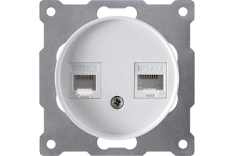 Двойная розетка OneKeyElectro RJ45/RJ11 Florence белая 2172771