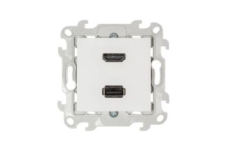 Коннектор Simon HDMI+USB 2.0 белый 2411095-030