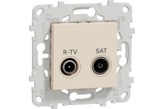 Оконечная розетка Systeme Electric Unica New TV+SAT бежевая NU545544