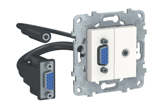 Розетка HD15+Minijack Systeme Electric Unica NEW белая NU593218