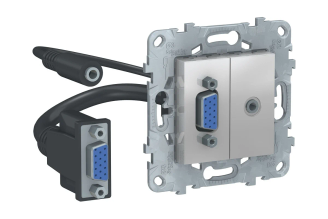 Розетка HD15+Minijack Systeme Electric Unica NEW алюминий NU593230