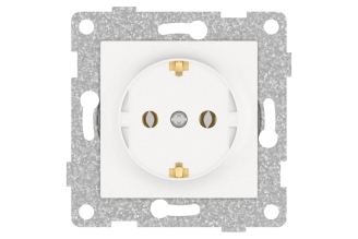 Механизм розетки GUSI Electric Ugra С11Р3-028, с заземлением, жемчуг