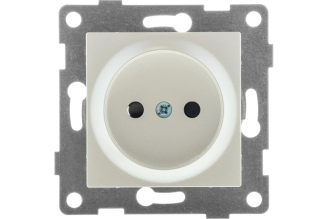 Механизм розетки GUSI Electric С11Р2-028 без заземления, с защитной шторкой, жемчужный