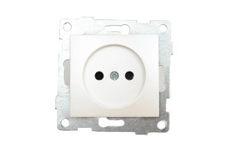 Механизм розетки GUSI Electric С10Р2-028 без заземления, с защитными шторками, жемчужный