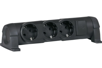 Многорозеточный блок Legrand Комфорт 3x2К+З, черный, 694603