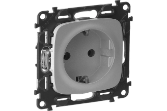 Силовая розетка Legrand Valena Allure 753921 2К+З 16 А, алюминий