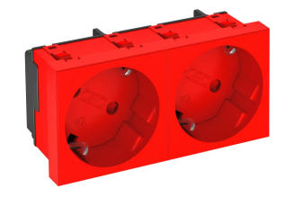 Розетка двойная OBO Bettermann Modul45 6120108 16 А 250 В красная