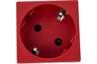 Розетка Simon 2P+E K45 с заземлением красная K11-6