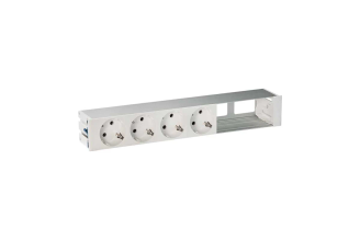 Врезной розеточный блок Simon S400 45604000-130, 4x2PE, 2 свободных модуля, белый