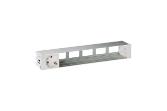 Врезной розеточный блок Simon S400 44601000-133, 1x2PE, 5 пустых отверстий, алюминий