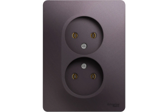 Двойная розетка Systeme Electric Glossa GSL001420 без заземления, сиреневая