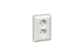 Розетка Systeme Electric Wessen 59 двойная без заземления хром RS16-254-58