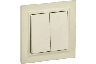 2-клавишный выключатель IEK Brite BR-V20-0-10-K10-F, 10 А, бежевый